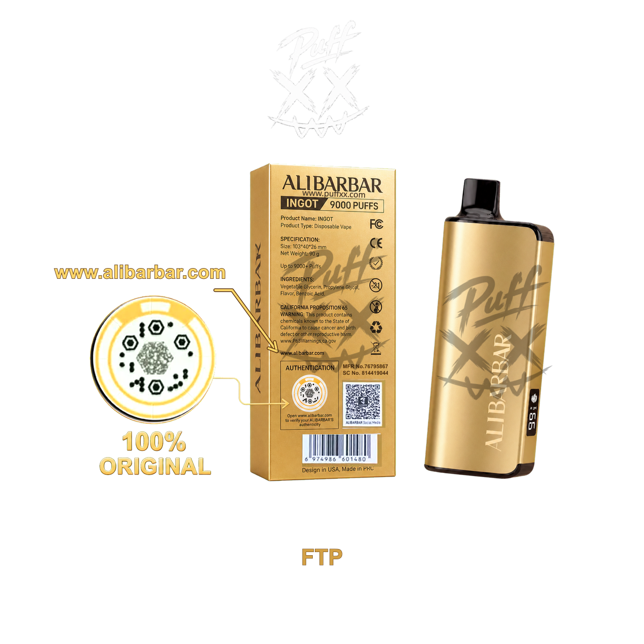 10 x Alibarbar Ingot 9000 Puffs $499.99