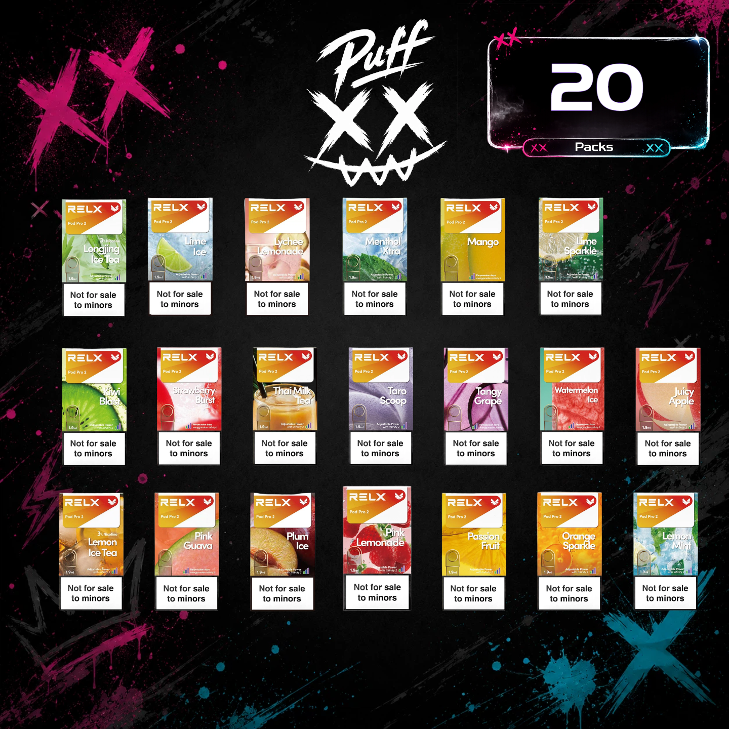 Clearance Sale –  20 × Relx Pods $153.19